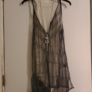 Sequin cover with tank top